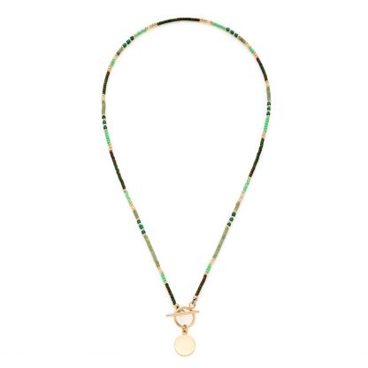 JEWELS BY LEONARDO Halskette 'Ciao Lou' - Goldfarbene Edelstahlkette Mit Miyuki Perlen, 42-47 Cm