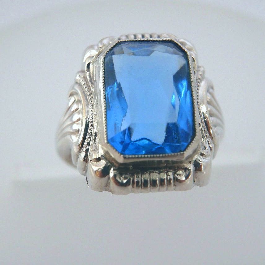 Silberring mit Blautopas - Juwelier online Shop Blank Luis 