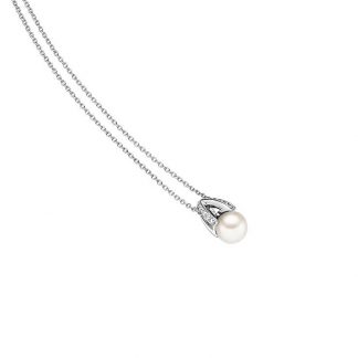 Viventy Anhänger mit Kette mit 1 Süsswasserperle & 12 Zirkonia