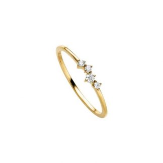 Gold Inspiration Ring mit 4 Zirkonia