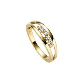 Gold Inspiration Ring mit 6 Zirkonia