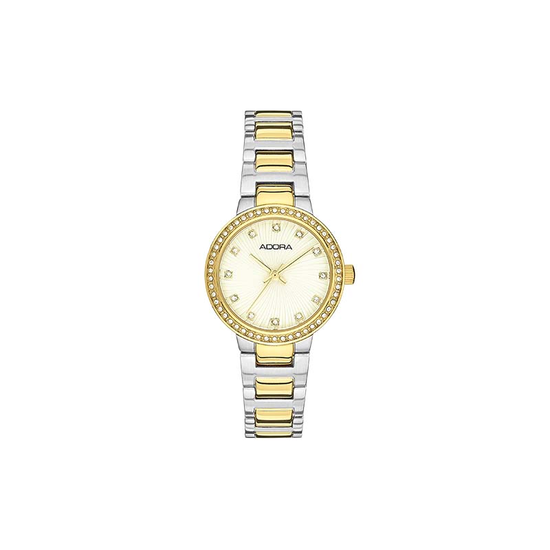 Adora Trends Damenuhr bicolor gelb